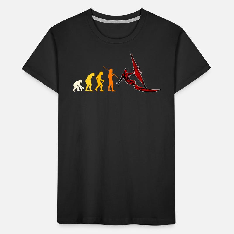 Windsurfen Evolution Geschenk Kinder Premium Bio T-Shirt