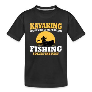 Kayaking and fishing gift kayaking - Kids' Premium Organic T-Shirt - black - Front