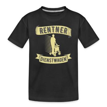 Rentner Dienstwagen Rollator Ruhestand Rente Witz - Kinder Premium Bio T-Shirt - Schwarz - Vorne
