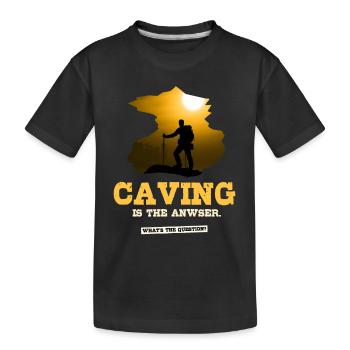 Caving - Kids' Premium Organic T-Shirt - black - Front