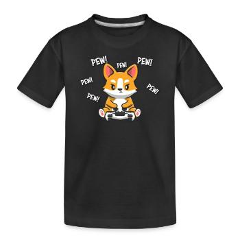 Corgi - Kinder Premium Bio T-Shirt - Schwarz - Vorne