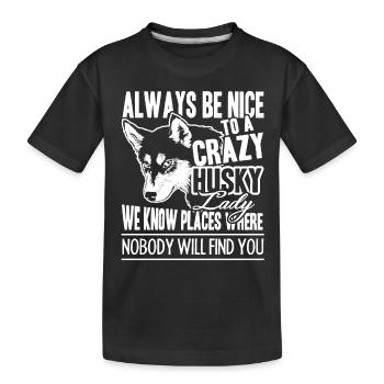 Husky Crazy Husky Lady - T-shirt bio Premium Enfant - noir - Devant