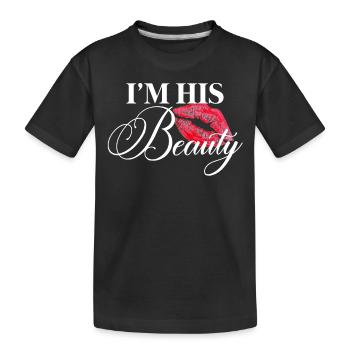 Je suis sa beauté - T-shirt bio Premium Enfant - noir - Devant