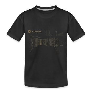 Jet Engine Blueprint – pour les passionnés d’aviation - T-shirt bio Premium Enfant - noir - Devant
