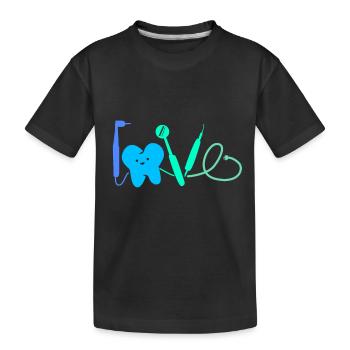 Zahnärztin Liebe - Kinder Premium Bio T-Shirt - Schwarz - Vorne