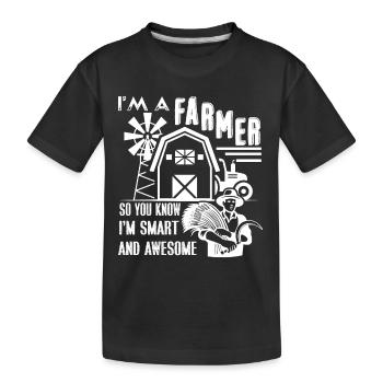 Bauer Ich bin ein großartiger Bauer - Kinder Premium Bio T-Shirt - Schwarz - Vorne