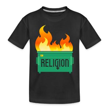 Feu de benne à ordures de religion - T-shirt bio Premium Enfant - noir - Devant