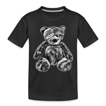 Ours en peluche jouet avec cache-oeil - T-shirt bio Premium Enfant - noir - Devant