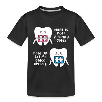 Zahnspange Zahnarzt Zahnärztin - Kinder Premium Bio T-Shirt - Schwarz - Vorne
