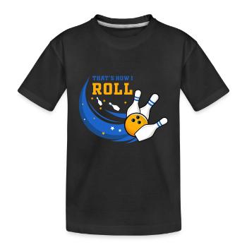 Bowling, bowling loves bowling, bowling bowlers - Kids' Premium Organic T-Shirt - black - Front