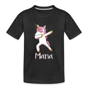 Maria Einhorn Dab prénom - T-shirt bio Premium Enfant - noir - Devant