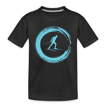 cross-country skiing - Kids' Premium Organic T-Shirt - black - Front