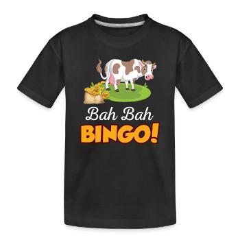 Kuhfladen Bingo Geschenk - Kinder Premium Bio T-Shirt - Schwarz - Vorne