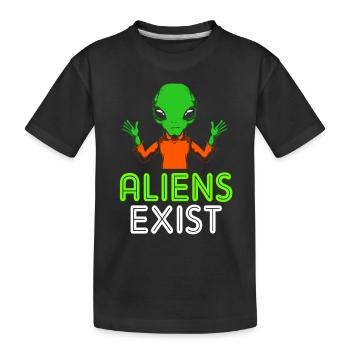 Alien - Kinder Premium Bio T-Shirt - Schwarz - Vorne