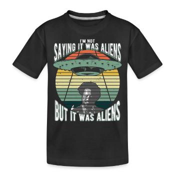 Humorous alien mystery for science fiction - Kids' Premium Organic T-Shirt - black - Front