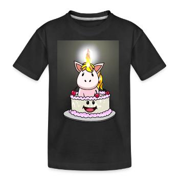Gâteau Gâteau Bonbons Gâteau d’anniversaire Bougie - T-shirt bio Premium Enfant - noir - Devant