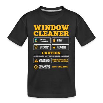Idée cadeau nettoyant pour vitres - T-shirt bio Premium Enfant - noir - Devant