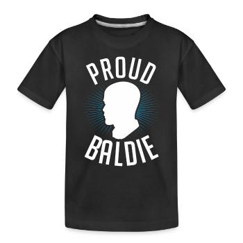Proud Baldie Glatze Glatzkopf Krebs überlebender - Kinder Premium Bio T-Shirt - Schwarz - Vorne