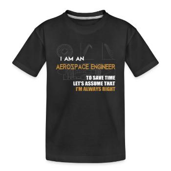 Aerospace engineer - Kids' Premium Organic T-Shirt - black - Front