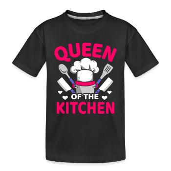 Reine de la cuisine cuisiner la cuisine - T-shirt bio Premium Enfant - noir - Devant