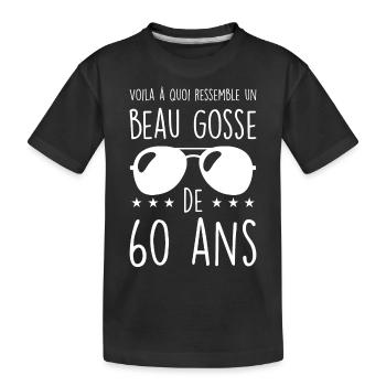 Voila à quoi ressemble un beau gosse de 60 ans - T-shirt bio Premium Enfant - noir - Devant