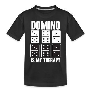 Domino Dominos Spiel Spielen Dominostein Spieler - Kinder Premium Bio T-Shirt - Schwarz - Vorne