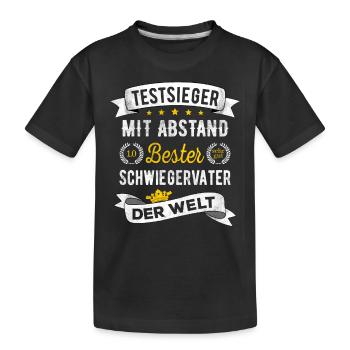 Testsieger Bester Schwiegervater Der Welt Geschenk - Kinder Premium Bio T-Shirt - Schwarz - Vorne