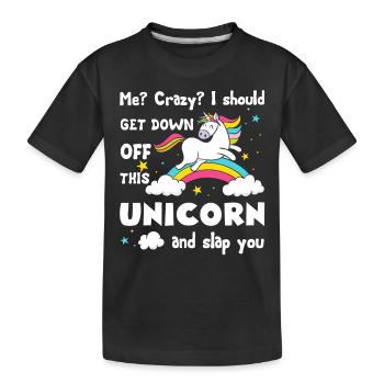 Licorne Licorne drôle - T-shirt bio Premium Enfant - noir - Devant