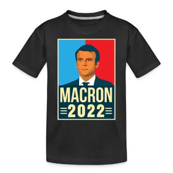 Emmanuel Macron Président de la république 2022 - T-shirt bio Premium Enfant - noir - Devant