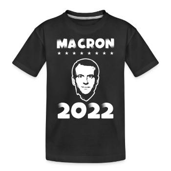 Emmanuel Macron Président de la république 2022 - T-shirt bio Premium Enfant - noir - Devant