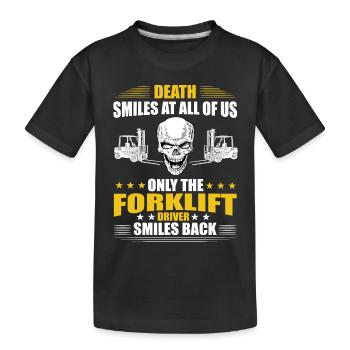 forklift driver - Kids' Premium Organic T-Shirt - black - Front