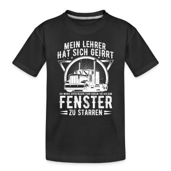 LKW Transporter Lustiger Spruch Männer Geschenk - Kinder Premium Bio T-Shirt - Schwarz - Vorne