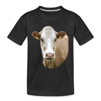 Cow. Kuh. - Kinder Premium Bio T-Shirt - Schwarz - Vorne
