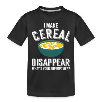 Céréales céréales céréales cereales Petit déjeuner Céréales Céréales - T-shirt bio Premium Enfant - noir - Devant