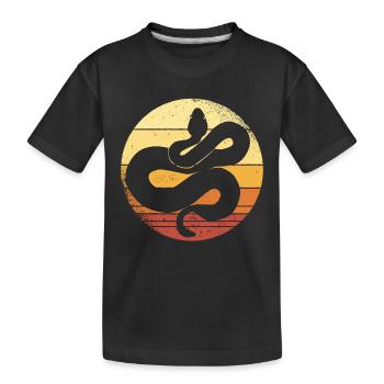 Schlange - Kinder Premium Bio T-Shirt - Schwarz - Vorne