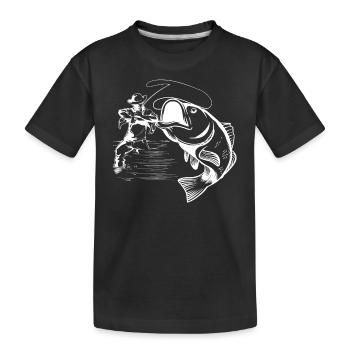 fishing - Kids' Premium Organic T-Shirt - black - Front