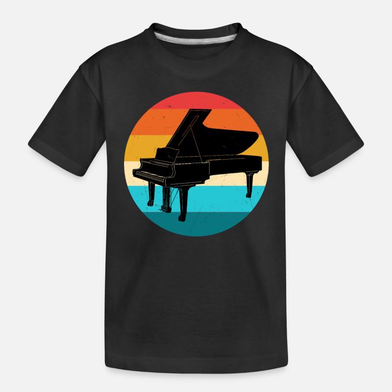 Klavier - Kinder Premium Bio T-Shirt - Schwarz