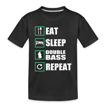 Double bass gift - Kids' Premium Organic T-Shirt - black - Front