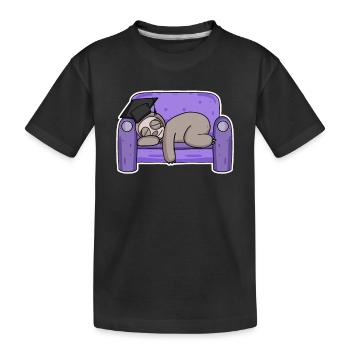 Paresseux étudiant drôle - T-shirt bio Premium Enfant - noir - Devant