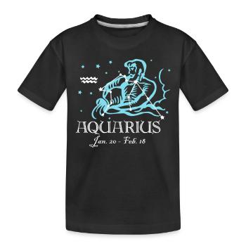 Wassermann der Wasserträger Konstellation - Kinder Premium Bio T-Shirt - Schwarz - Vorne