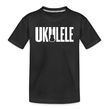 Ukulele - Kinder Premium Bio T-Shirt - Schwarz - Vorne