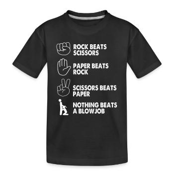 Stein Schere Papier - Kinder Premium Bio T-Shirt - Schwarz - Vorne