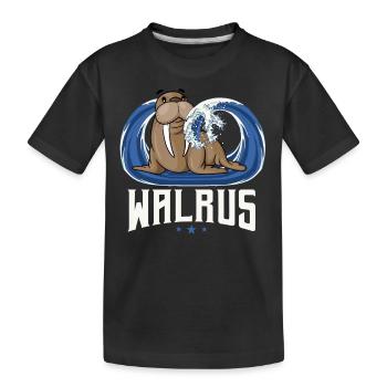 Walrus - Kids' Premium Organic T-Shirt - black - Front