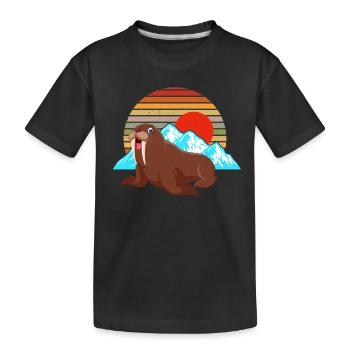 Walrus - Kids' Premium Organic T-Shirt - black - Front