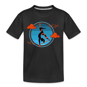 Aerialer Dance, Aerialer Dance Aerial Yoga, Luft, - Kinder Premium Bio T-Shirt - Schwarz - Vorne