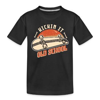 Skateboarding Kickin It Old School Vintage - Kids' Premium Organic T-Shirt - black - Front
