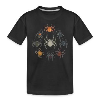 Spiders - Kids' Premium Organic T-Shirt - black - Front
