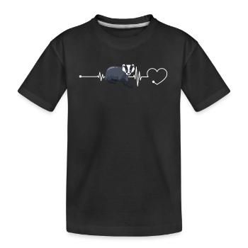 Les battements de coeur du blaireau - T-shirt bio Premium Enfant - noir - Devant
