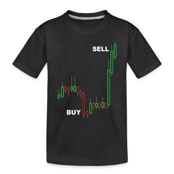 stock exchange - Kids' Premium Organic T-Shirt - black - Front