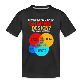 Designer Graphic Designer Graphic Designer Artist - Kids' Premium Organic T-Shirt - black - Front